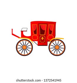 Red royal carriage vector illustration.  