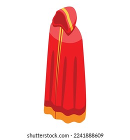 Icono de capa roja real isométrica vectorial. Héroe de Cabo. Supermanso