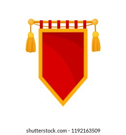 Red royal flag, heraldic symbol, monarchy attribute vector Illustration on a white background
