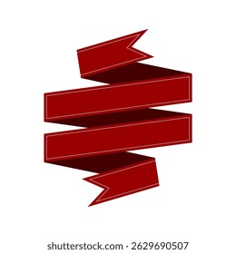 Red royal ribbon banner for promotion design
