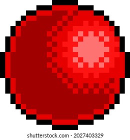 A red rubber ball pixel art eight bit retro video game style sports icon 