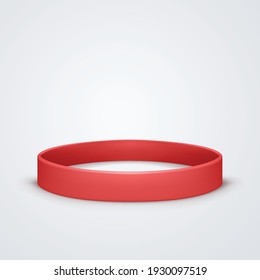 red rubber band symbol on white back