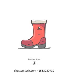 Red Rubber Boot - Line color icon