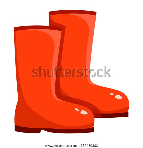 Botas rojas de goma. Para limpieza: vector de stock (libre de regalías)  1332480383 | Shutterstock