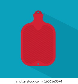 red rubber hot water bag icon- vector illustration