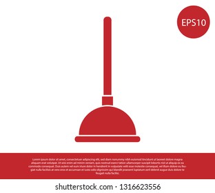 Red Rubber Plunger Wooden Handle Pipe Stock Vector Royalty Free Shutterstock