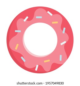 Red Rubber Ring. Flat Vector Illustration On A White. 