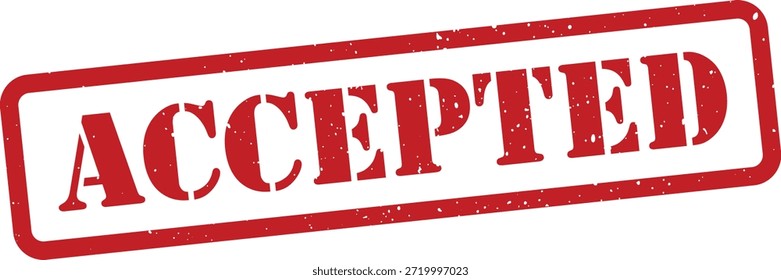 Red rubber stamp with accepted text isolated on white background