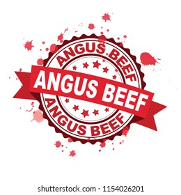 Red rubber stamp with Angus beef concept