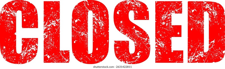 Red Rubber Stamp with CLOSED letter as grunge vector illustration