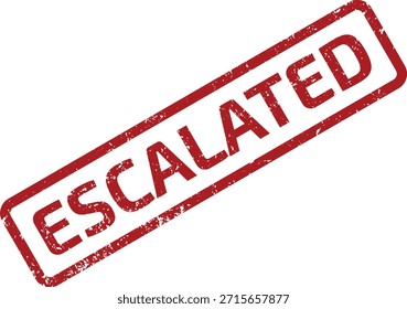 Efecto de sello de goma roja con texto 'ESCALADO', que indica mayor urgencia, mayor preocupación o un problema crítico.