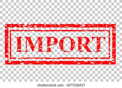 red rubber stamp effect, import, at transparent effect background