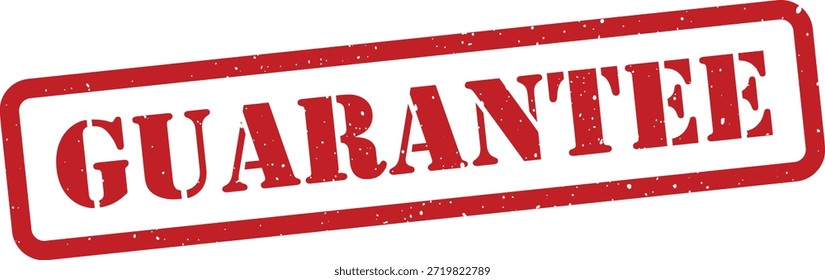Red rubber stamp with guarantee text