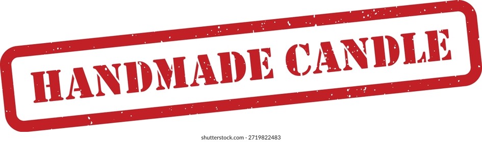 Red rubber stamp with handmade candle text