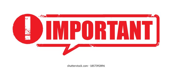 red rubber stamp - important sign isolated vector illustration concept