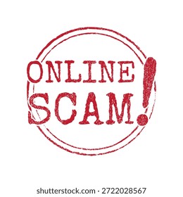 Carimbo vermelho impressão texto leitura on-line fraude fraude aviso alerta segurança perigo digital crime