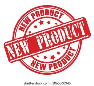 Red rubber stamp with New product concept