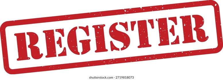 Red rubber stamp with REGISTER text