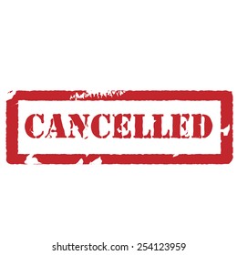 Red rubber stamp with text cancelled vector isolated , watermark