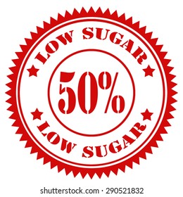 Red rubber stamp with text Low Sugar,vector illustration
