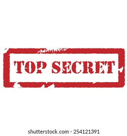Red rubber stamp with text top secret vector isolated on white