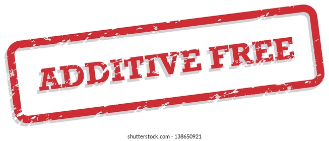 Red rubber stamp vector for additive free food concept