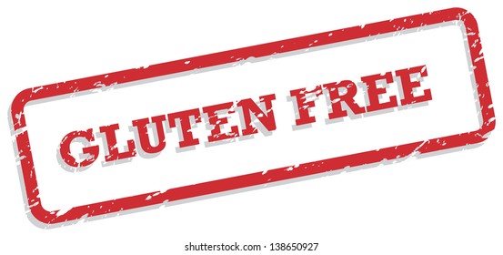 Red rubber stamp vector for gluten free food concept