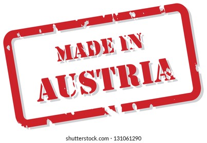 Red rubber stamp vector of Made In Austria