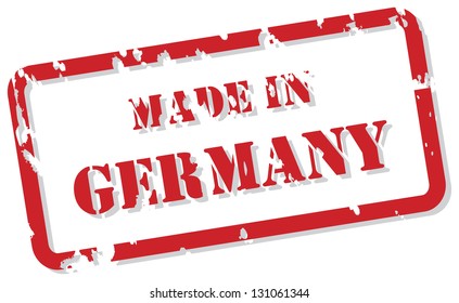Red rubber stamp vector of Made In Germany