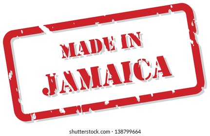 Red rubber stamp vector of Made In Jamaica