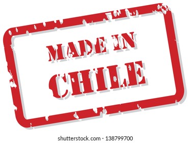 Red rubber stamp vector of Made In Chile