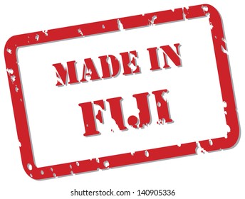 Red rubber stamp vector of Made In Fiji