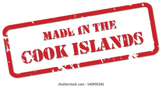 Red rubber stamp vector of Made In the Cook Islands
