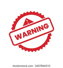 Red Rubber Stamp Warning Label Vector Design 