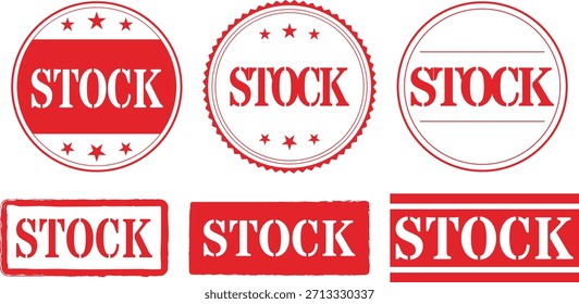 Conjunto de sello de stock de goma roja