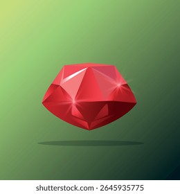 red ruby ​​flat design item for casino slots slot machines on gradient background
