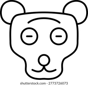 Red Ruffed Lemur Icon Vector Element line icon design vector icons