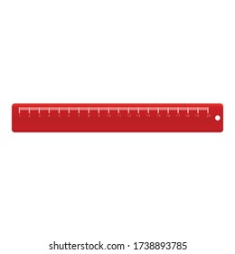 Red ruler icon. Cartoon of red ruler vector icon for web design isolated on white background