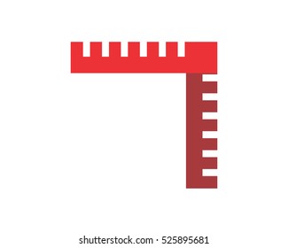 Red Ruler Scale Fix Repair Tool Image Vector Icon Logo