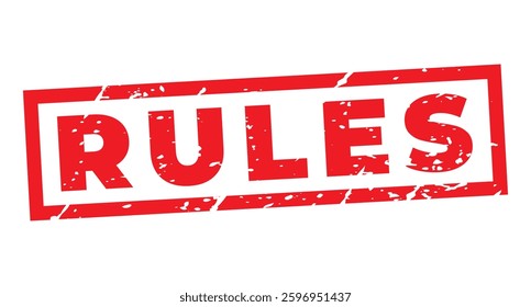 Red Rules isolated grunge stamp, sticker, header vector illustration