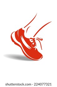 Red running shoe