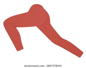 Red running trouser pants. vector