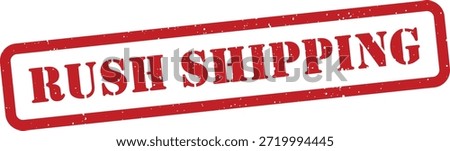 Red rush shipping stamp isolated on white background