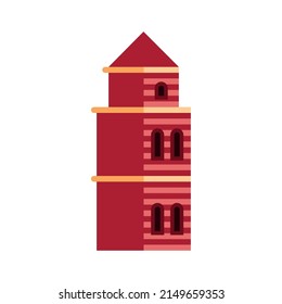 icono rojo de la fachada de construcción rusa