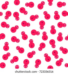 red Russian doll, abstract toy. pink matryoshka. seamless pattern on white background. vector illustration.