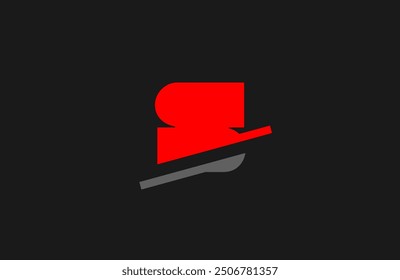 red S letter alphabet logo icon design with grey color and geometric style for company and business