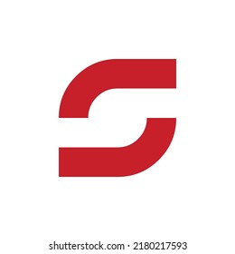 Red S Logo Vector Graphic Elegant Curly Alphabet Symbol, S Strong Capital Red Letter Business Element Icon Logo.