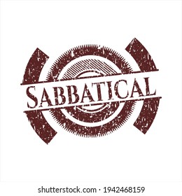 Red Sabbatical distressed rubber grunge stamp. 