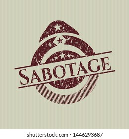 Red Sabotage distressed rubber stamp