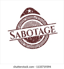 Red Sabotage rubber grunge texture seal